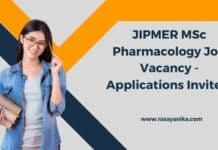 JIPMER MSc Pharmacology Job Vacancy - Applications Invited