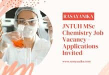 JNTUH MSc Chemistry Job Vacancy - Applications Invited