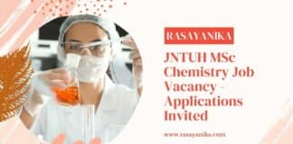 JNTUH MSc Chemistry Job Vacancy - Applications Invited