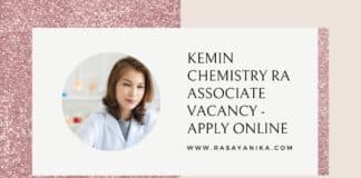 Kemin Chemistry RA Associate Vacancy - Apply Online