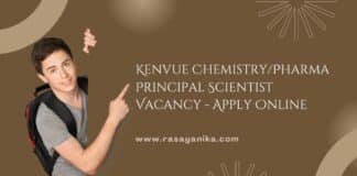 Kenvue Chemistry/Pharma Principal Scientist Vacancy - Apply Online