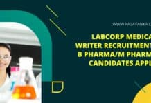 LabCorp Medical Writer Recruitment - B Pharma/M Pharma Candidates Apply