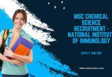 MSc Chemical Science Recruitment - National Institute of Immunology