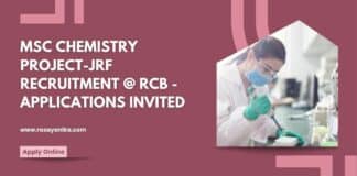 MSc Chemistry Project-JRF Recruitment @ RCB - Applications Invited