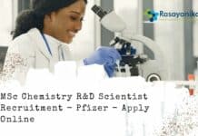 MSc Chemistry R&D Scientist Recruitment - Pfizer - Apply Online