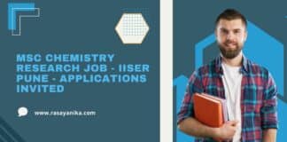 MSc Chemistry Research Job - IISER Pune - Applications Invited