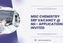 MSc Chemistry SRF Vacancy @ NII - Applications Invited