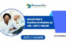 Novozymes B Pharma/M Pharma QA Job - Apply Online