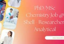 PhD/MSc Chemistry Job @ Shell - Researcher- Analytical