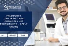 Presidency University MSc Chemistry JRF Recruitment - Apply Online