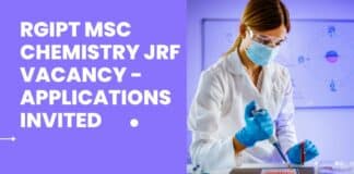 RGIPT MSc Chemistry JRF Vacancy - Applications Invited