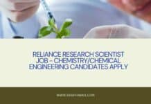 Reliance Research Scientist Job - Chemistry/Chemical Engineering Candidates Apply