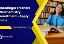 Schrodinger Freshers MSc Chemistry Recruitment - Apply Online