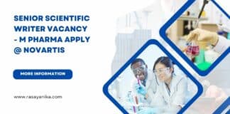 Senior Scientific Writer Vacancy - M Pharma Apply @ Novartis