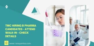 TMC Hiring B Pharma Candidates - Attend Walk In - Check Details