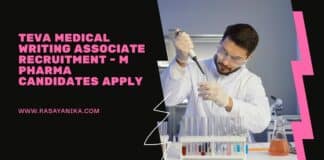 Teva Medical Writing Associate Recruitment - M Pharma Candidates Apply