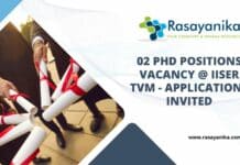 02 PhD positions Vacancy @ IISER TVM - Applications Invited