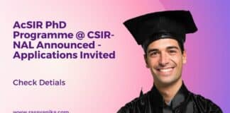AcSIR PhD Programme @ CSIR-NAL Announced - Applications Invited