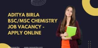 Aditya Birla BSc/MSc Chemistry Job Vacancy - Apply Online