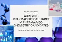 Aurigene Pharmaceutical Hiring M Pharma/MSc Chemistry Candidates