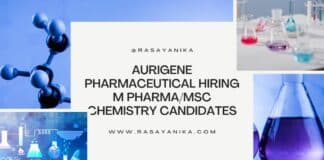 Aurigene Pharmaceutical Hiring M Pharma/MSc Chemistry Candidates