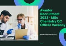 Avantor Recruitment 2023 - MSc Chemistry QC Officer Vacancy