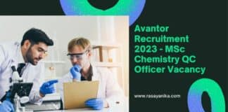 Avantor Recruitment 2023 - MSc Chemistry QC Officer Vacancy