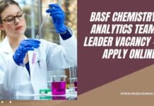 BASF Chemistry Analytics Team Leader Vacancy - Apply Online