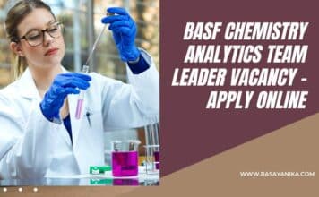 BASF Chemistry Analytics Team Leader Vacancy - Apply Online