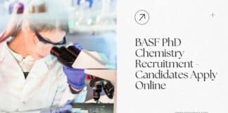BASF PhD Chemistry Recruitment - Candidates Apply Online
