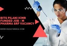 BITS Pilani ICMR Funded Job - M Pharma SRF Vacancy