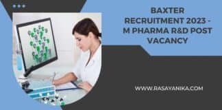 Baxter Recruitment 2023 - M Pharma R&D Post Vacancy