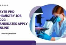 Bayer PhD Chemistry Job 2023 - Candidates Apply Online