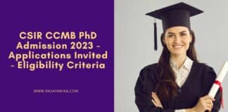 CSIR CCMB PhD Admission 2023 - Applications Invited - Eligibility Criteria