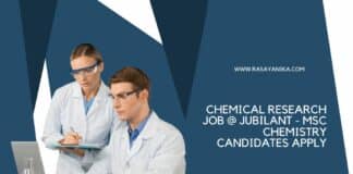 Chemical Research Job @ Jubilant - MSc Chemistry Candidates Apply