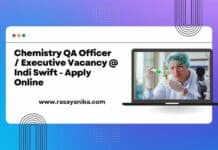 Chemistry QA Officer / Executive Vacancy @ Indi Swift - Apply Online