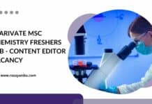 Clarivate MSc Chemistry Freshers Job - Content Editor Vacancy