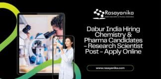 Dabur India Hiring Chemistry & Pharma Candidates - Research Scientist Post - Apply Online