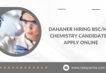 Dahaner Hiring BSc/MSc Chemistry Candidates - Apply Online