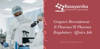 Genpact Recruitment - B Pharma/M Pharma Regulatory Affairs Job