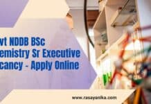 Govt NDDB BSc Chemistry Sr Executive Vacancy - Apply Online