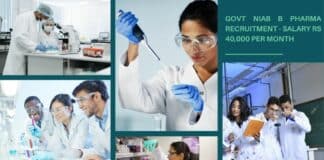 Govt NIAB B Pharma Recruitment - Salary Rs 40,000 per month