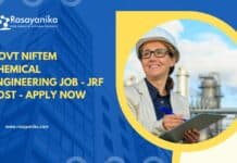 Govt NIFTEM Chemical Engineering Job - JRF Post - Apply Now