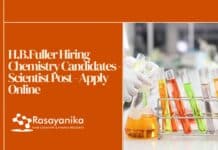 H.B.Fuller Hiring Chemistry Candidates - Scientist Post - Apply Online