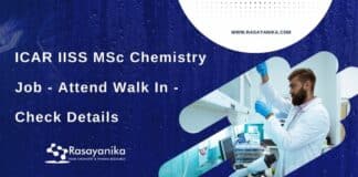 ICAR IISS MSc Chemistry Job - Attend Walk In - Check Details