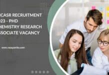 JNCASR Recruitment 2023 - PhD Chemistry Research Associate Vacancy