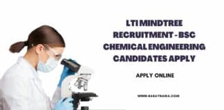 LTI Mindtree Recruitment - BSc Chemical Engineering Candidates Apply