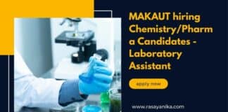 MAKAUT hiring Chemistry/Pharma Candidates - Laboratory Assistant