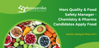 Mars Quality & Food Safety Manager - Chemistry & Pharma Candidates Apply