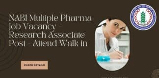 NABI Multiple Pharma Job Vacancy - Research Associate Post - Attend Walk in